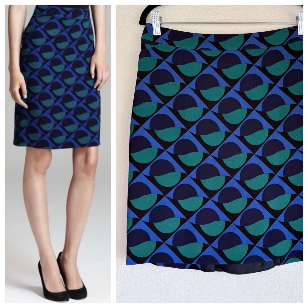 NEW Marc by Marc Jacobs Etta Geometric Pencil Skirt in Jungle Green Multi 6